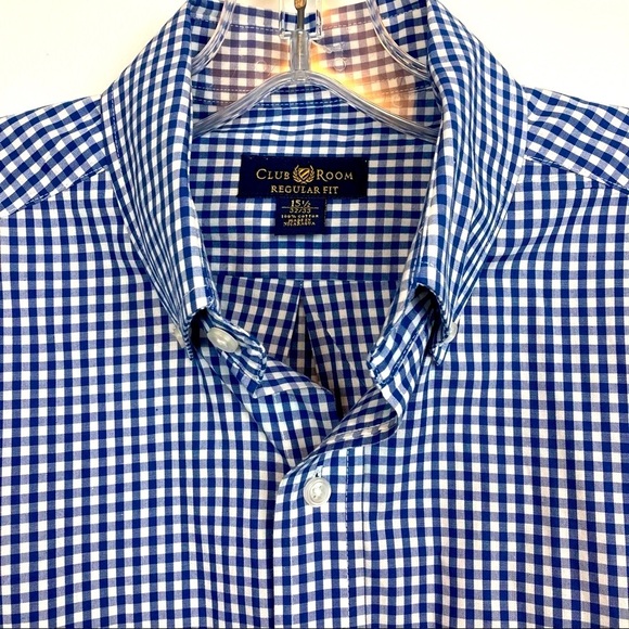CLUB ROOM Men’s Check Button Down Shirt  32/33 - Picture 9 of 11
